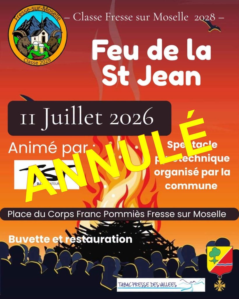 Feux d'artifice et feu de la St-Jean-ANNULÉ FRESSE SUR MOSELLE